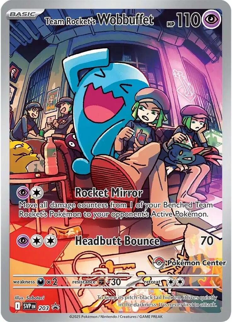 Team Rocket's Wobbuffet (203) (Pokemon Center Exclusive) [Scarlet & Violet: Black Star Promos] | Mega City Incorporated