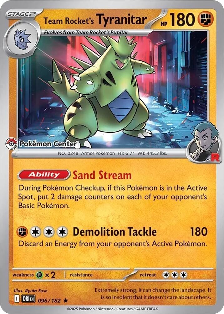 Team Rocket's Tyranitar (096/182) (Pokemon Center Exclusive) [Miscellaneous Cards] | Mega City Incorporated
