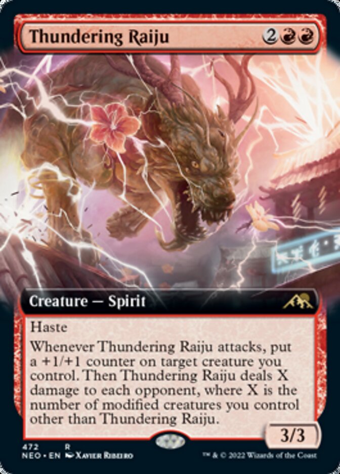 Thundering Raiju (Extended Art) [Kamigawa: Neon Dynasty] | Mega City Incorporated