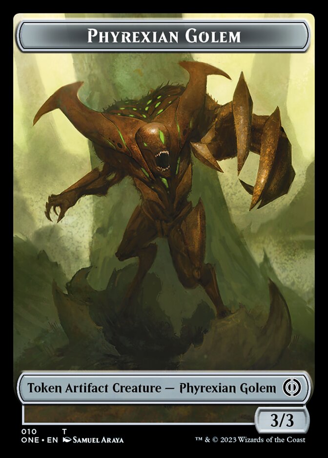 Rebel // Phyrexian Golem Double-Sided Token [Phyrexia: All Will Be One Tokens] | Mega City Incorporated