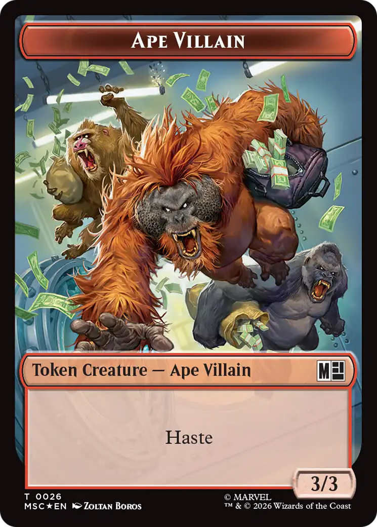 Copy (017) // Ape Villain (026) Double-Sided Token (Surge Foil) [Marvel Super Heroes Commander Tokens] | Mega City Incorporated