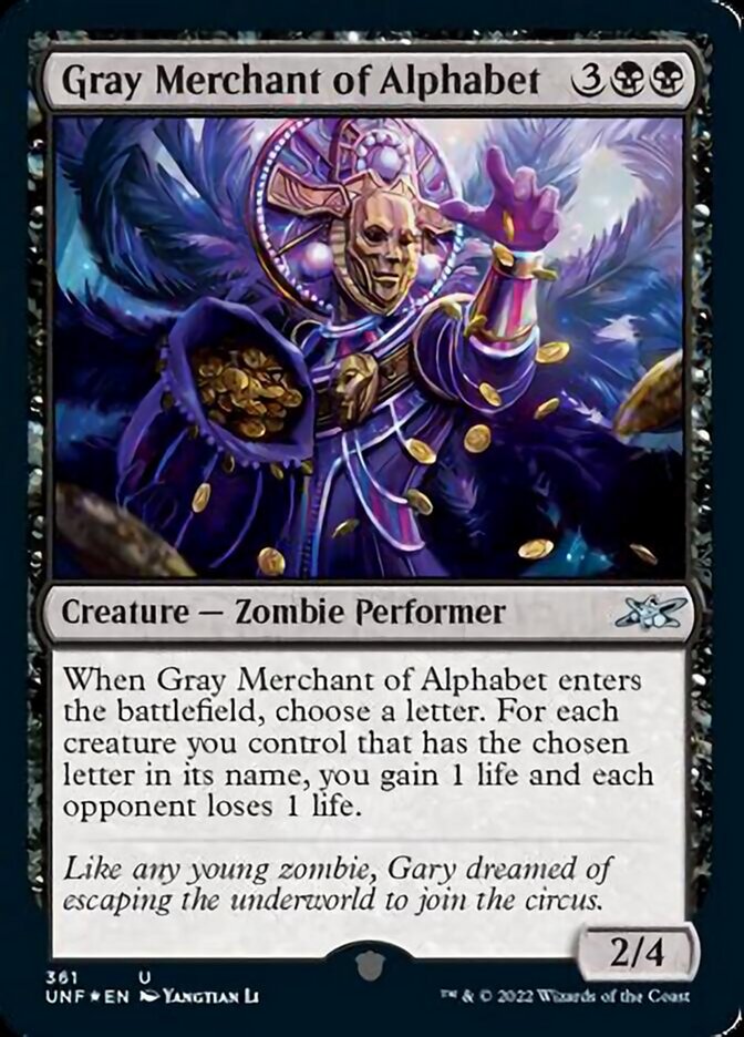 Gray Merchant of Alphabet (Galaxy Foil) [Unfinity] | Mega City Incorporated