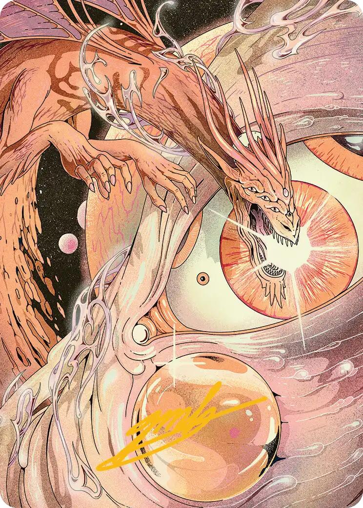 Nova Hellkite Art Card (40/54) (Gold-Stamped Signature) [Edge of Eternities Art Series] | Mega City Incorporated