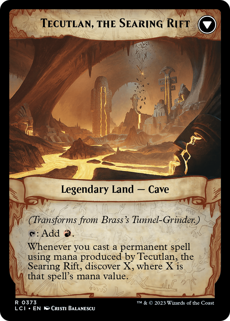 Brass's Tunnel-Grinder // Tecutlan, The Searing Rift (Extended Art) [The Lost Caverns of Ixalan] | Mega City Incorporated