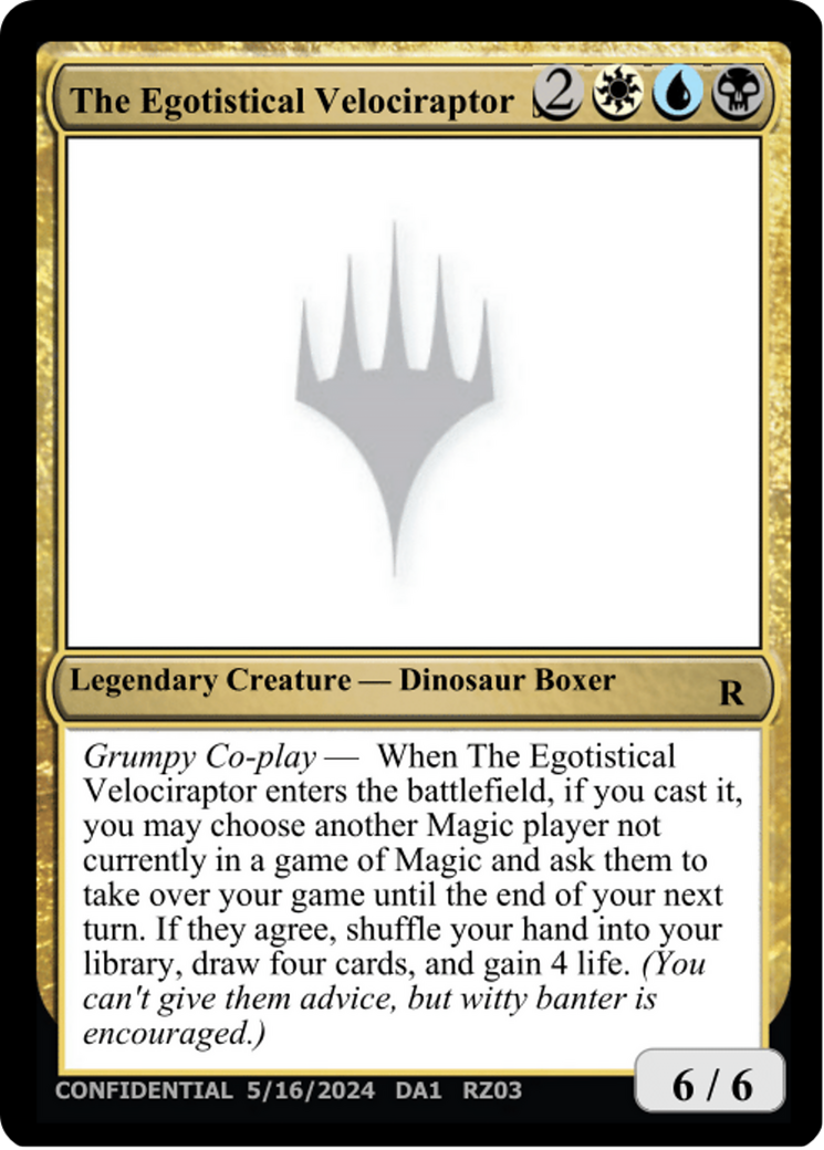 The Egotistical Velociraptor [Mystery Booster 2 Playtest Cards] | Mega City Incorporated