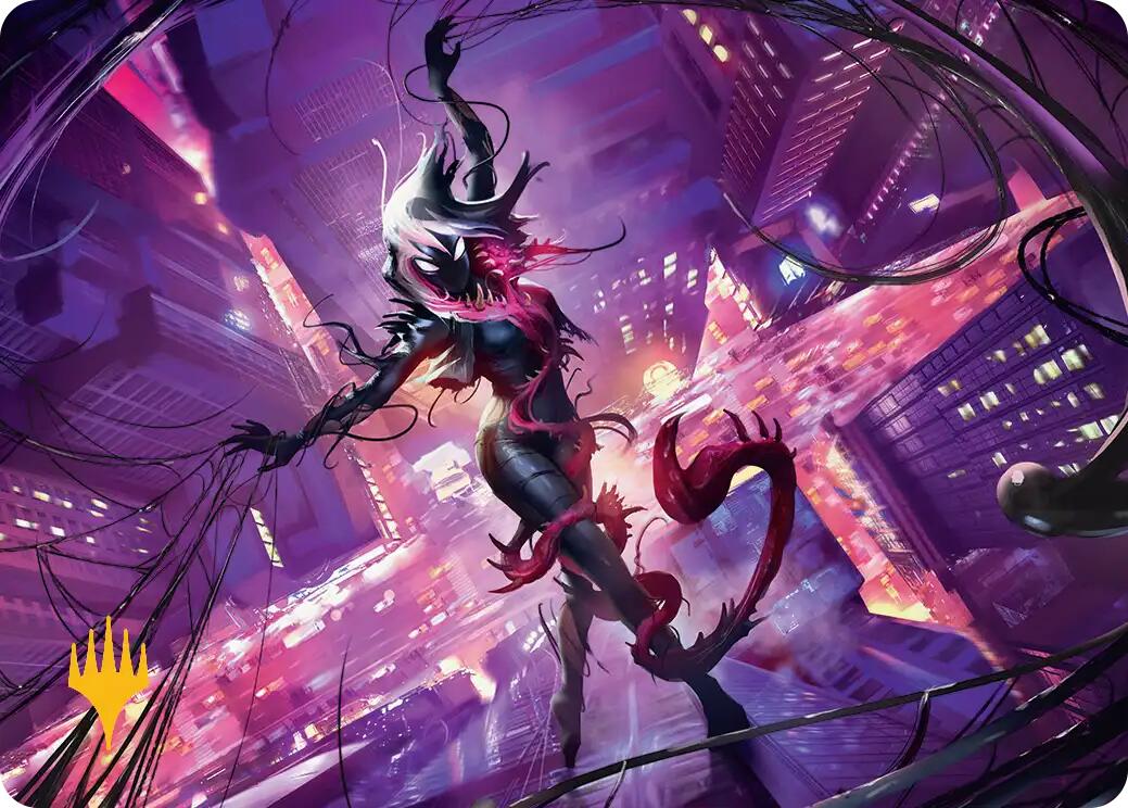 Gwenom, Remorseless Art Card (Gold-Stamped Planeswalker Symbol) [Marvel's Spider-Man Art Series] | Mega City Incorporated