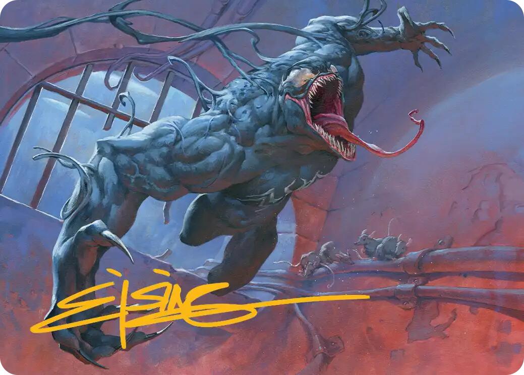 Venom, Evil Unleashed Art Card (Gold-Stamped Signature) [Marvel's Spider-Man Art Series] | Mega City Incorporated