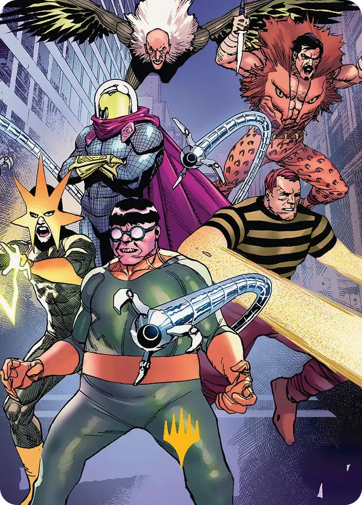 Behold the Sinister Six! Art Card (45/54) (Gold-Stamped Planeswalker Symbol) [Marvel's Spider-Man Art Series] | Mega City Incorporated