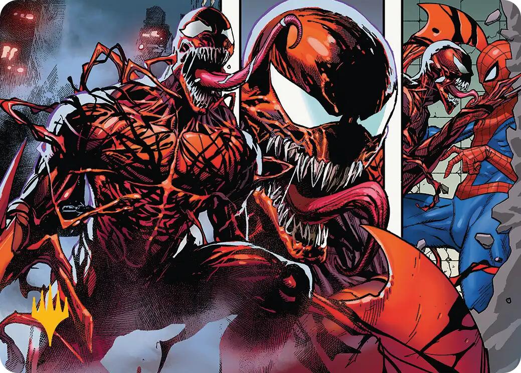 Carnage, Crimson Chaos Art Card (Gold-Stamped Planeswalker Symbol) [Marvel's Spider-Man Art Series] | Mega City Incorporated