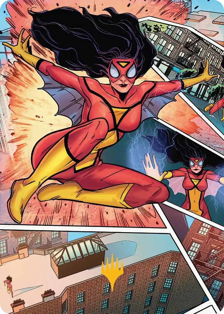 Spider-Woman, Stunning Savior Art Card (Gold-Stamped Planeswalker Symbol) [Marvel's Spider-Man Art Series] | Mega City Incorporated