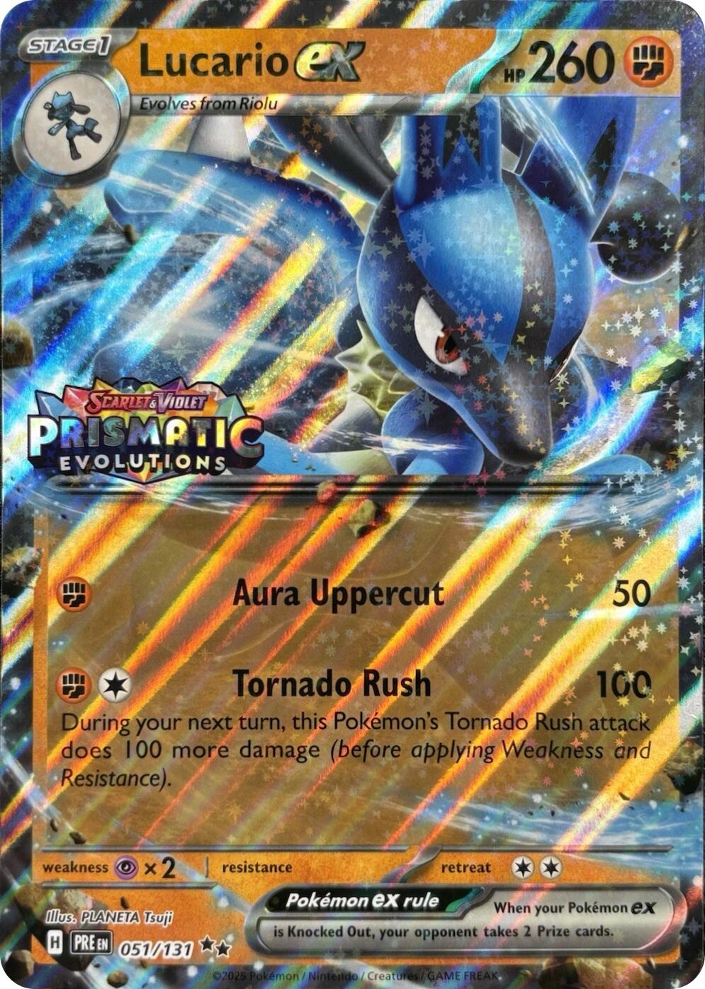 Lucario ex (051/131) (Prismatic Evolutions Stamp) [Miscellaneous Cards] | Mega City Incorporated