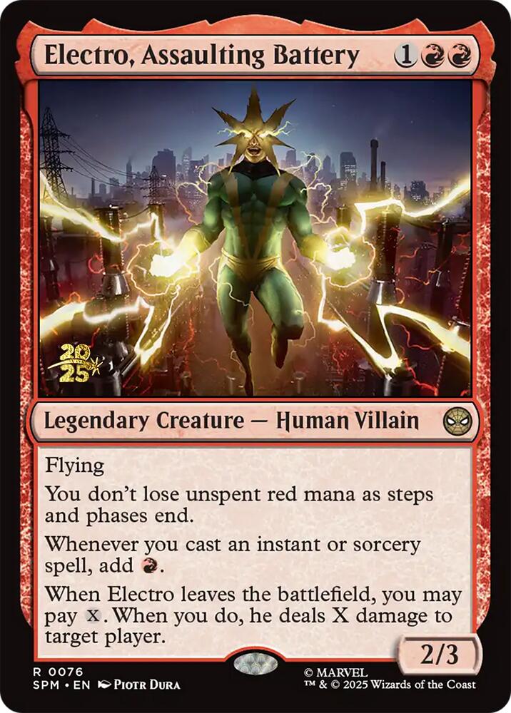 Electro, Assaulting Battery [Marvel's Spider-Man Prerelease Promos] | Mega City Incorporated