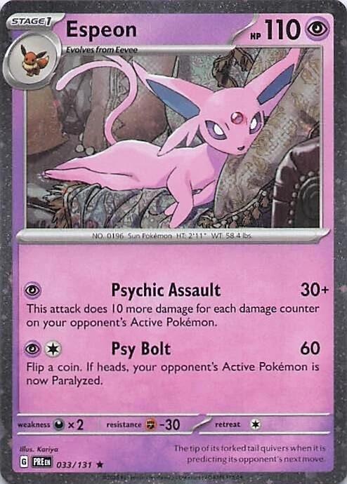 Espeon (033/131) (Cosmos Holo) [Miscellaneous Cards] | Mega City Incorporated