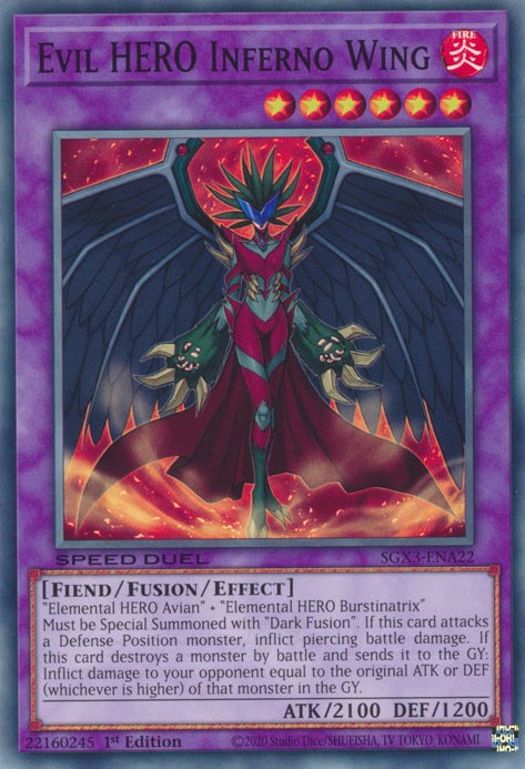 Evil HERO Inferno Wing [SGX3-ENA22] Common | Mega City Incorporated