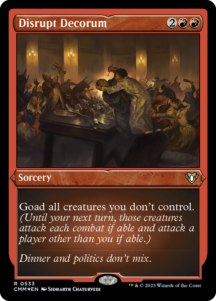 Disrupt Decorum (Foil Etched) [Commander Masters] | Mega City Incorporated