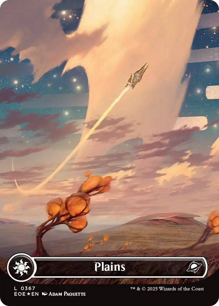 Plains (0367) (Borderless) (Galaxy Foil) [Edge of Eternities] | Mega City Incorporated