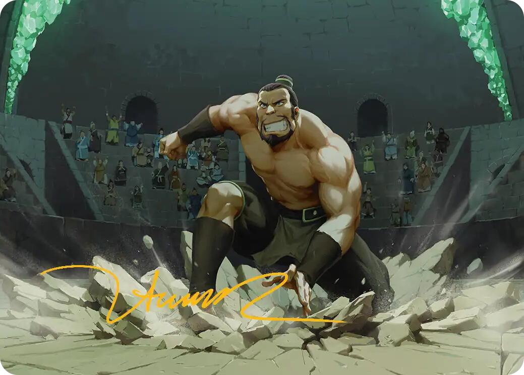 The Boulder, Ready to Rumble Art Card (Gold-Stamped Signature) [Avatar: The Last Airbender Art Series] | Mega City Incorporated