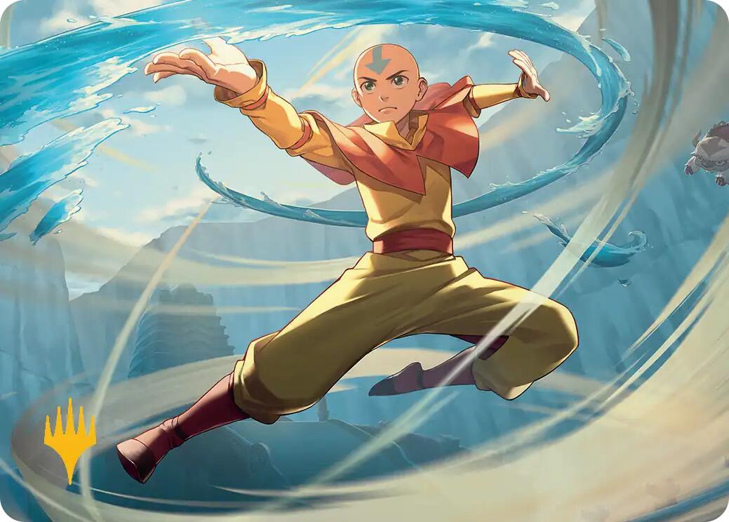 Aang, Swift Savior Art Card (Gold-Stamped Planeswalker Symbol) [Avatar: The Last Airbender Art Series] | Mega City Incorporated