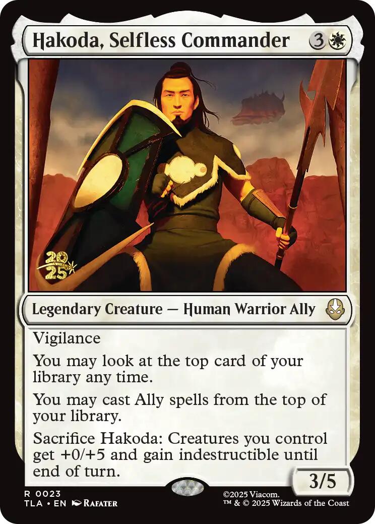 Hakoda, Selfless Commander [Avatar: The Last Airbender Prerelease Cards] | Mega City Incorporated
