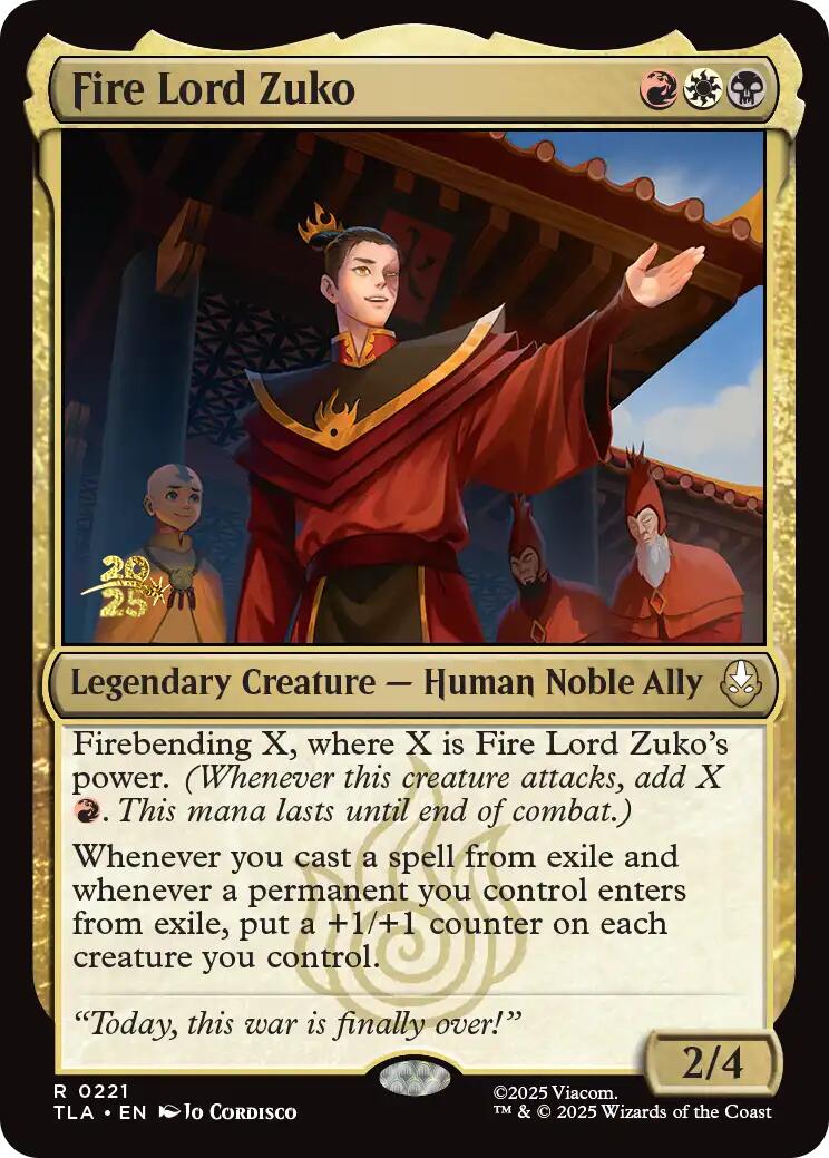 Fire Lord Zuko [Avatar: The Last Airbender Prerelease Cards] | Mega City Incorporated