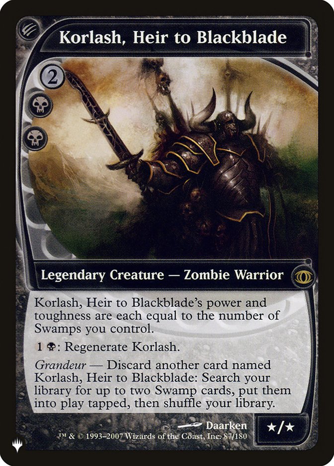 Korlash, Heir to Blackblade [The List] | Mega City Incorporated