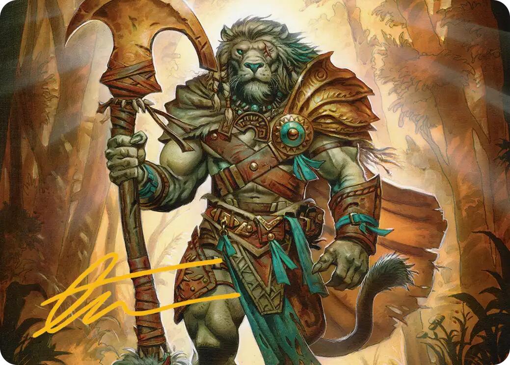 Ajani, Outland Chaperone Art Card (Gold-Stamped Signature) [Lorwyn Eclipsed Art Series] | Mega City Incorporated