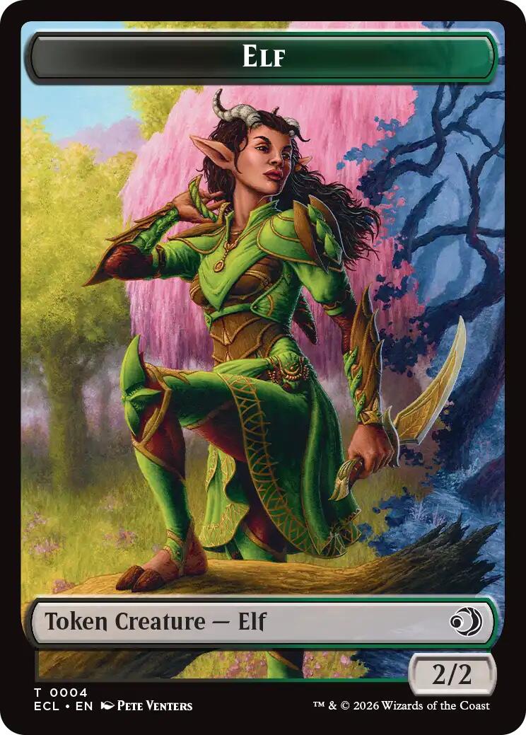Elf // Treasure Double-Sided Token [Lorwyn Eclipsed Tokens] | Mega City Incorporated