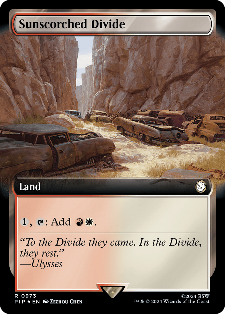 Sunscorched Divide (Extended Art) (Surge Foil) [Fallout] | Mega City Incorporated