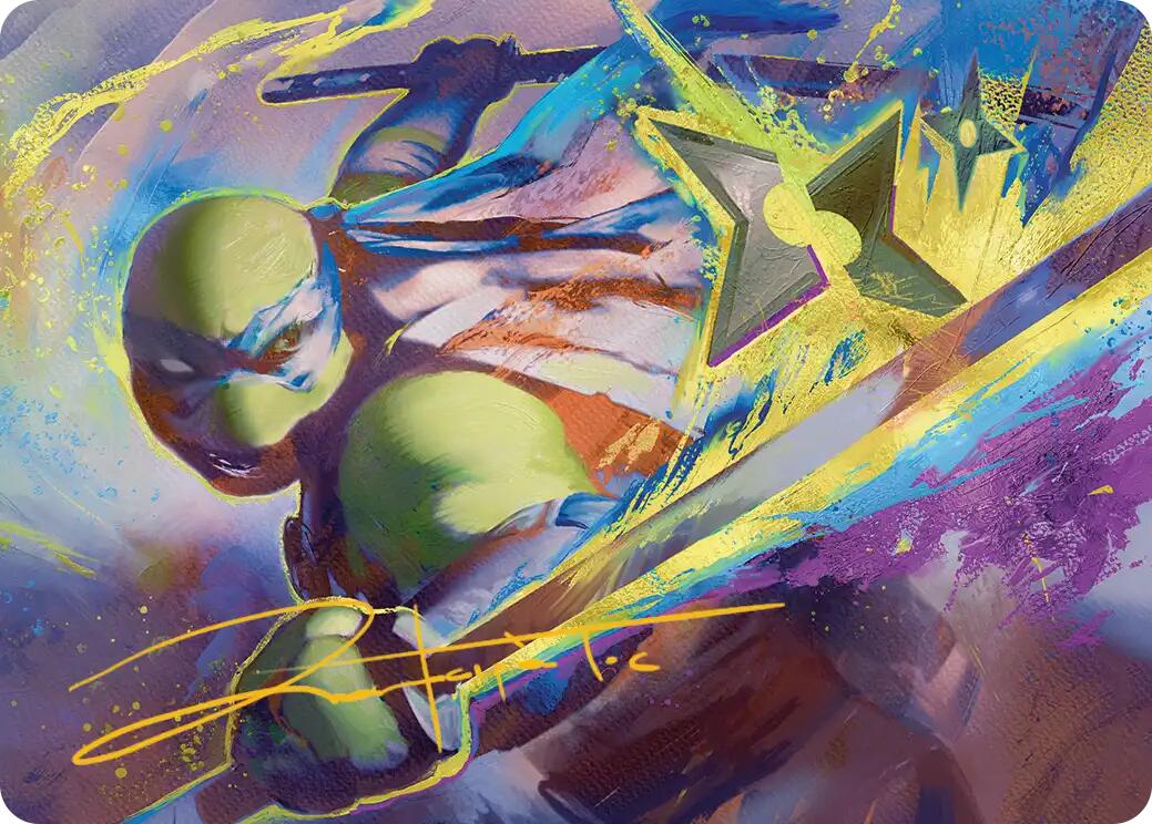 Leonardo's Technique Art Card (Gold-Stamped Signature) [Teenage Mutant Ninja Turtles Art Series] | Mega City Incorporated