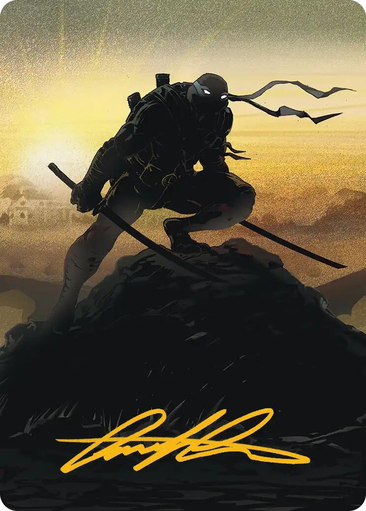 Leonardo, Sewer Samurai Art Card (20/54) (Gold-Stamped Signature) [Teenage Mutant Ninja Turtles Art Series] | Mega City Incorporated