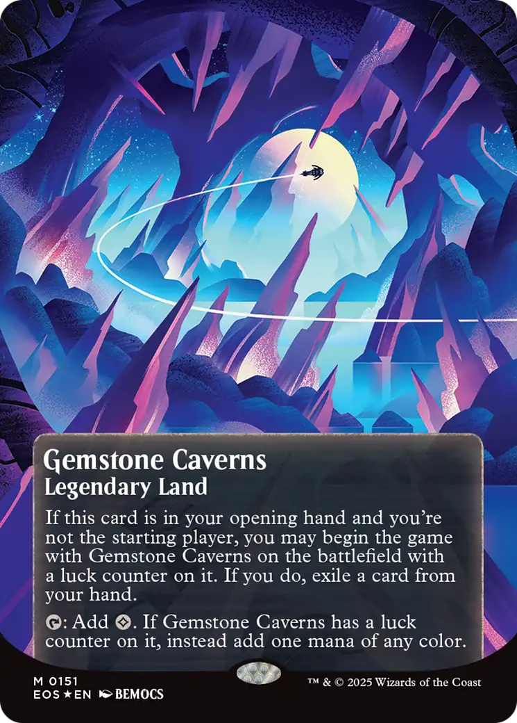 Gemstone Caverns (0151) (Borderless) (Galaxy Foil) [Edge of Eternities: Stellar Sights] | Mega City Incorporated