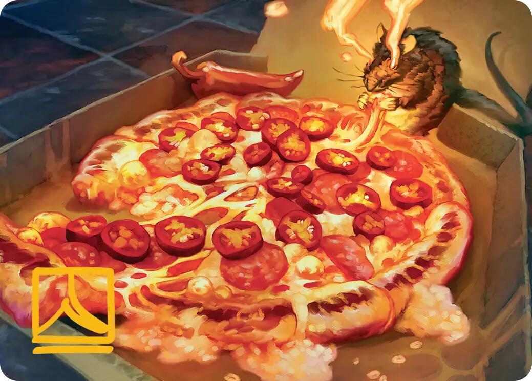 Spicy Oatmeal Pizza Art Card (Gold-Stamped Signature) [Teenage Mutant Ninja Turtles Art Series] | Mega City Incorporated