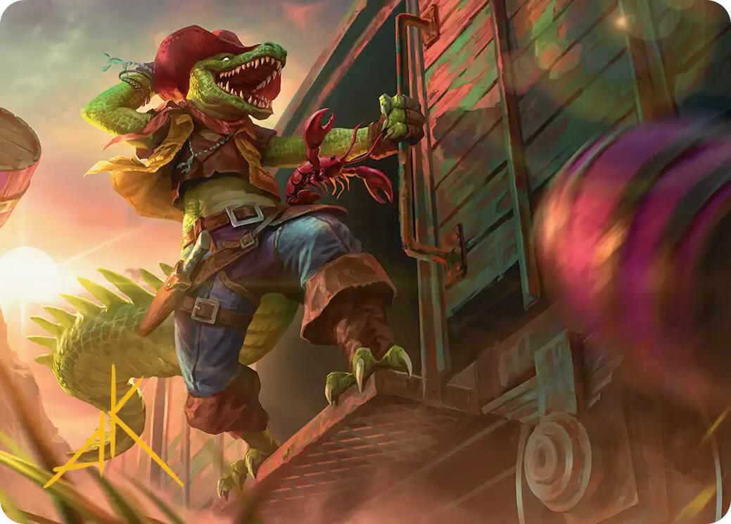 Leatherhead, Iron Gator Art Card (Gold-Stamped Signature) [Teenage Mutant Ninja Turtles Art Series] | Mega City Incorporated