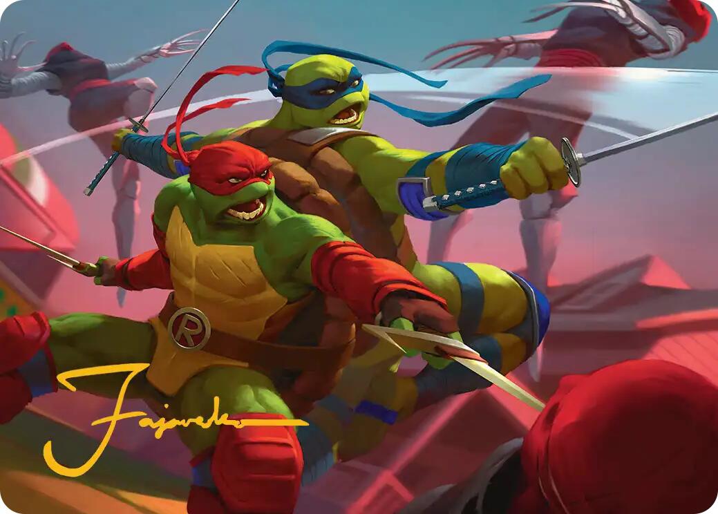 Raph & Leo, Sibling Rivals Art Card (Gold-Stamped Signature) [Teenage Mutant Ninja Turtles Art Series] | Mega City Incorporated