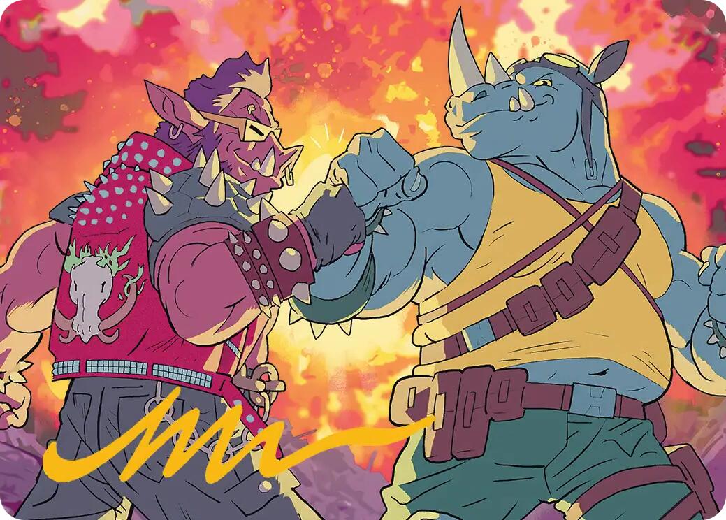 Bebop & Rocksteady Art Card (Gold-Stamped Signature) [Teenage Mutant Ninja Turtles Art Series] | Mega City Incorporated