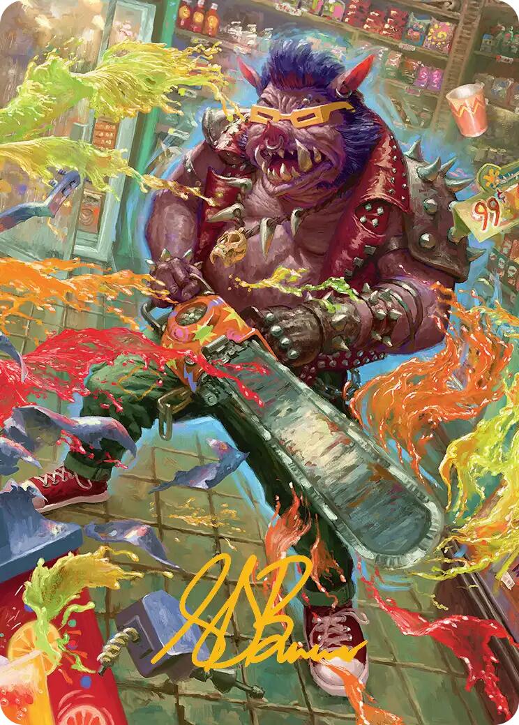 Bebop, Porcine Punk Art Card (Gold-Stamped Signature) [Teenage Mutant Ninja Turtles Art Series] | Mega City Incorporated
