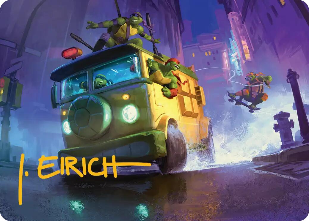Turtle Van Art Card (Gold-Stamped Signature) [Teenage Mutant Ninja Turtles Art Series] | Mega City Incorporated