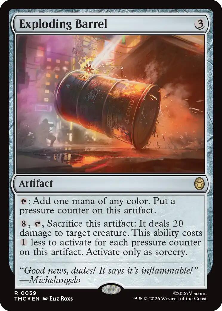 Exploding Barrel (Surge Foil) [Teenage Mutant Ninja Turtles Commander] | Mega City Incorporated
