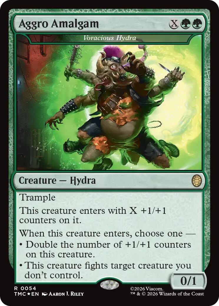 Aggro Amalgam - Voracious Hydra (Surge Foil) [Teenage Mutant Ninja Turtles Commander] | Mega City Incorporated