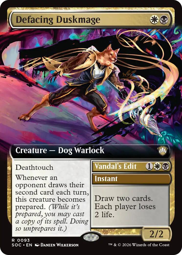 Defacing Duskmage (Extended Art) [Secrets of Strixhaven Commander] | Mega City Incorporated