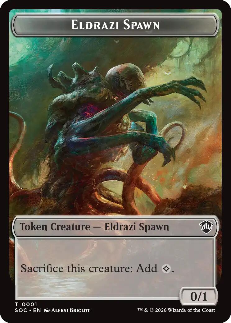 Eldrazi Spawn // Worm Double-Sided Token [Secrets of Strixhaven Commander Tokens] | Mega City Incorporated