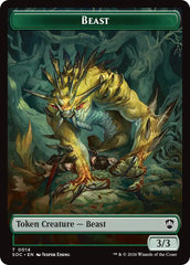Beast // Fractal (0004) Double-Sided Token [Secrets of Strixhaven Commander Tokens] | Mega City Incorporated