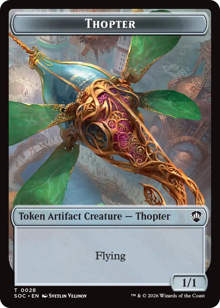 Thopter // Fractal (0004) Double-Sided Token [Secrets of Strixhaven Commander Tokens] | Mega City Incorporated