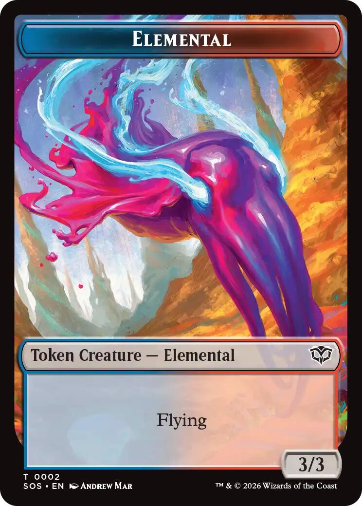Dragon Illusion // Elemental (0002) Double-Sided Token [Secrets of Strixhaven Commander Tokens] | Mega City Incorporated