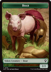 Boar // Frog Lizard Double-Sided Token [Secrets of Strixhaven Commander Tokens] | Mega City Incorporated