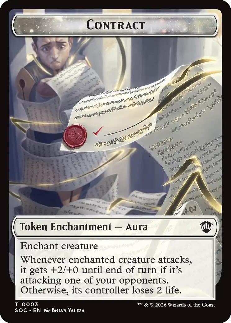 Contract // Pegasus Double-Sided Token [Secrets of Strixhaven Commander Tokens] | Mega City Incorporated