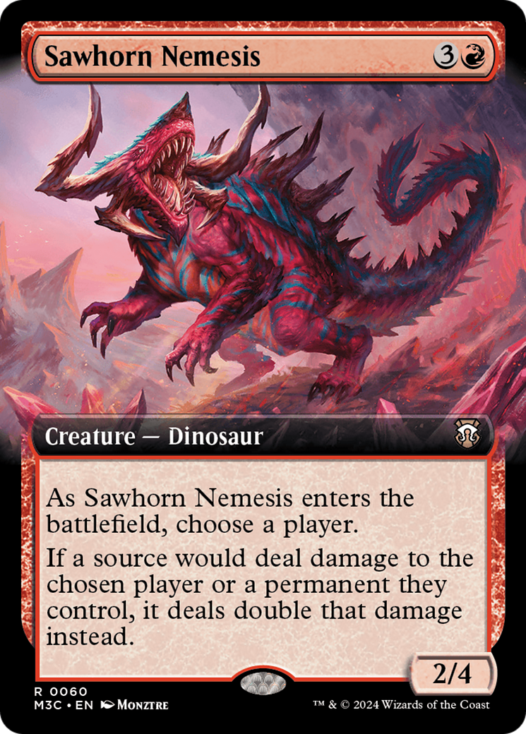 Sawhorn Nemesis (Extended Art) (Ripple Foil) [Modern Horizons 3 Commander] | Mega City Incorporated