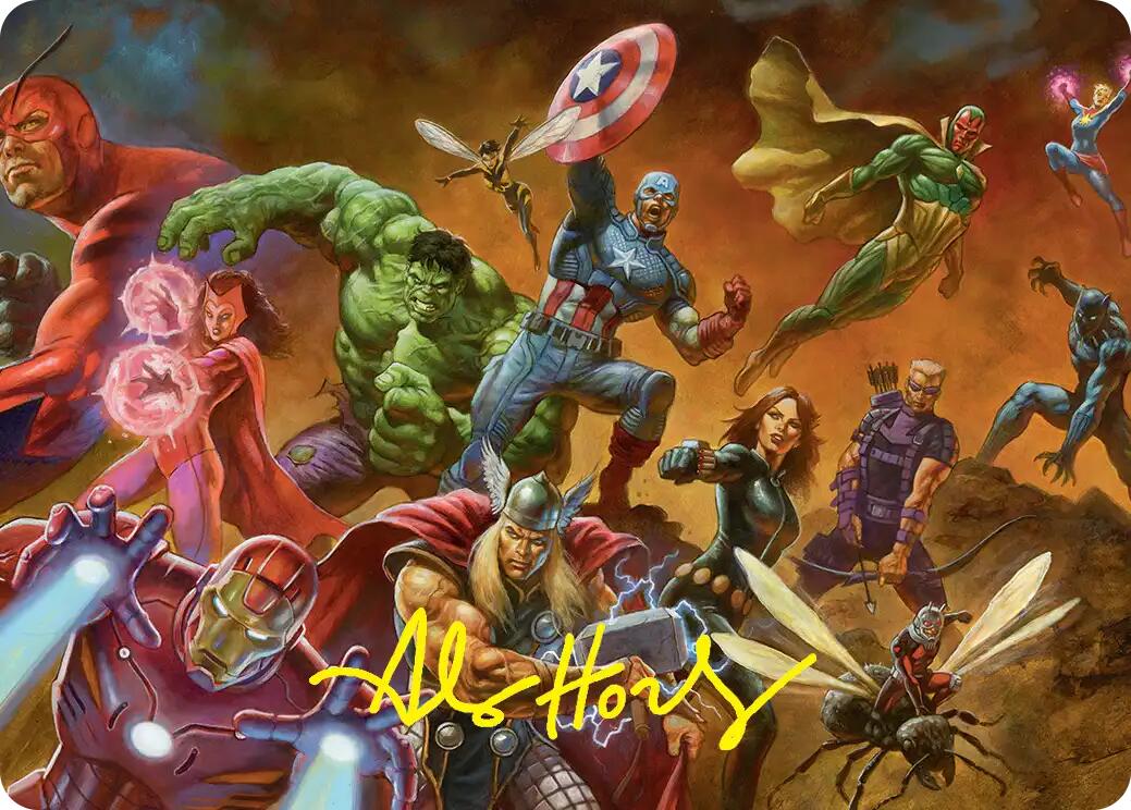 Avengers Assemble! Art Card (Gold-Stamped Signature) [Marvel Super Heroes Art Series] | Mega City Incorporated