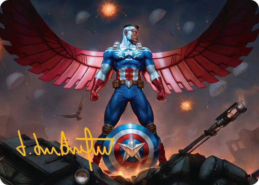 Captain America, Wings of Freedom Art Card (2/45) (Gold-Stamped Signature) [Marvel Super Heroes Art Series] | Mega City Incorporated