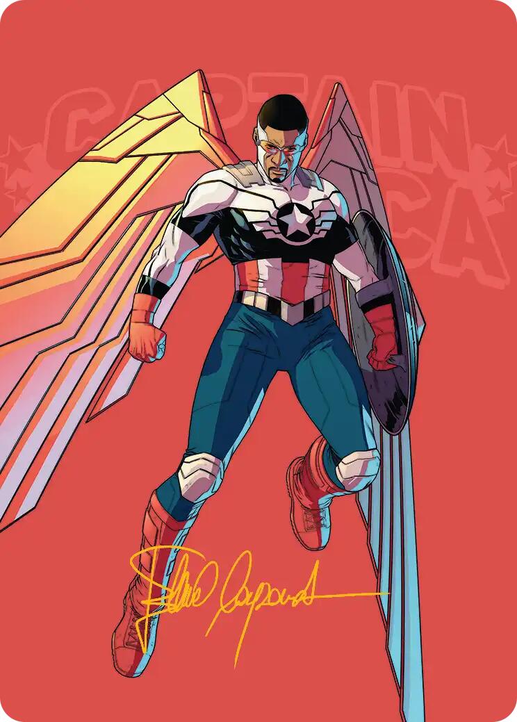 Captain America, Wings of Freedom Art Card (22/45) (Gold-Stamped Signature) [Marvel Super Heroes Art Series] | Mega City Incorporated